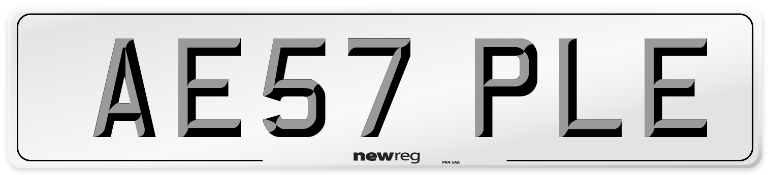 AE57 PLE Number Plate from New Reg